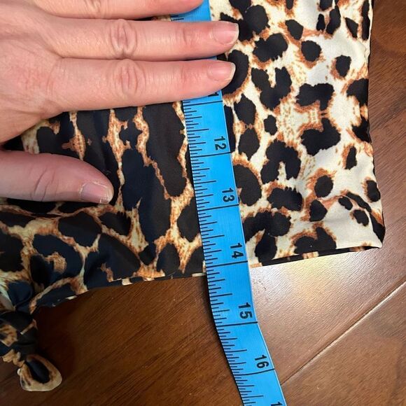 Zaful Forever Young Bikini Top Front Tie size 8 Animal Print Padded NWT (top onl - Picture 3 of 7
